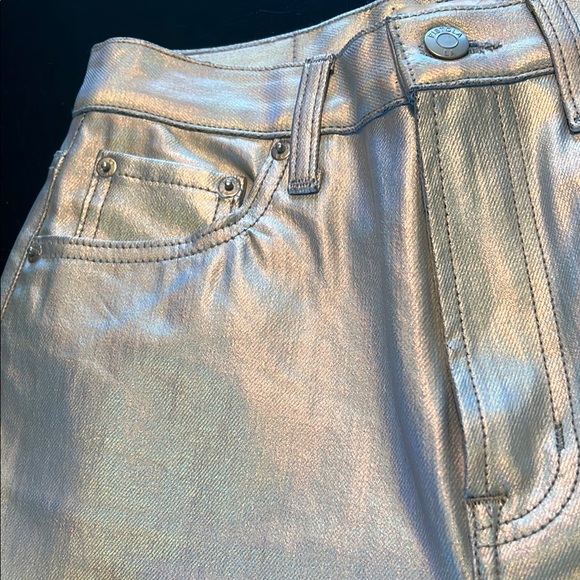 *NWT* Pistola Cassie Silver Metallic Straight Leg Jeans - Picture 4 of 9